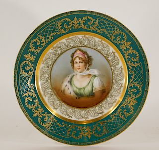 19C. Royal Vienna Porcelain Cabinet Portrait Plate