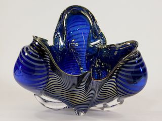 LARGE Epiphany Studios Free Form Art Glass Vase