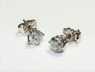 PR .79TCW Diamond Stud Earrings D-E I1