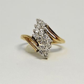 14K Yellow Gold & Diamond Lady's Cluster Ring