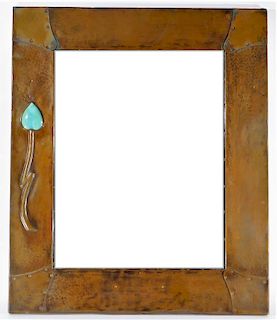 FINE English Arts & Crafts Copper Ruskin Mirror