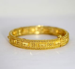 22K Gold Indian Mughal Style Bangle Bracelet