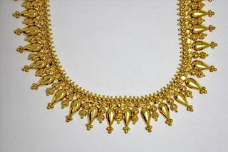 22K Gold Indian Mughal Style Beaded Necklace