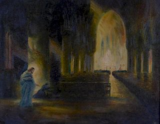 Alfred E. Borthwick Illuminated Cathedral Painting