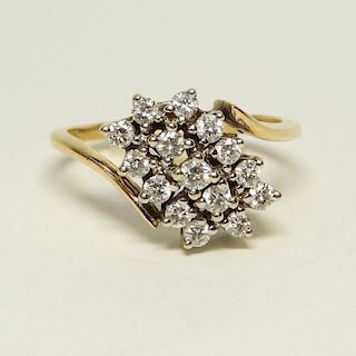 14K Yellow Gold Diamond Lady's Cocktail Ring