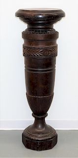 19C Victorian Aesthetic Carved Walnut Pedestal