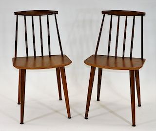 PR MCM Mobler Danish Modern Spindle Back Chairs