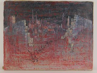 Jacques Bleny Synthetist Parisian Skyline Painting