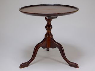 19C. Mahogany Miniature Dish Top Candlestand Table