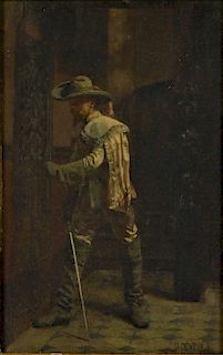 Gabriel Deneux Interior Genre Cavalier Painting