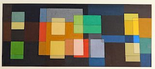 MCM American Geometric Abstract WC Painting