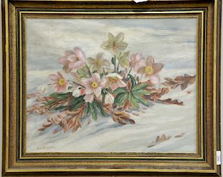 Dorothy Ochtman (1892-1971), oil on canvas, "Christmas Roses", signed lower left: Dorothy Ochtman, having to labels on verso includi...