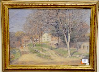 Mina Ochtman (1862-1924), 
watercolor on paper, 
village street scene, 
New Hampshire, 
signed lower left: Mina Fonda Ochtman, 
labe...