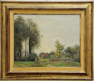 Antonie Johan Marinus Steinmetz (1867-1950), oil on canvas, landscape, signed lower left: AJM Steinmetz, 16" x 20".