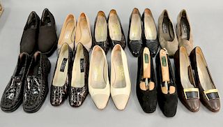 Ten pairs of shoes including six pairs of Salvatore Ferragamo womens shoes and four pairs of Stuart Weitzman.