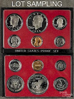 Six United States proof sets, 1974.