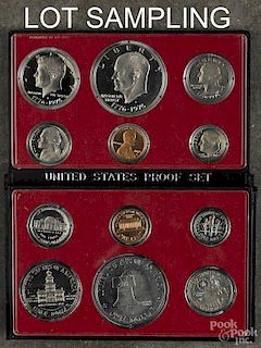 Six United States proof sets, 1975.