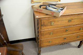 Continental three drawer chest, early 19th century. ht. 35 1/2in., wd. 40 in.