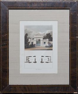 Artist Unknown, (19th century), Park Entrance (An architectural plate depicting a facade and house plan)