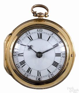English gold key-wind pocket watch with London hallmark for 1772