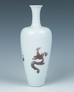 A FINE COPPER-RED 'DRAGON' VASE, KANGXI MARK AND PERIOD
