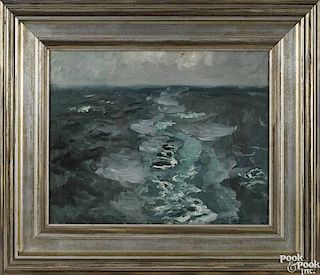 Frits Thaulow (Norwegian/French/Dutch 1847-1906), oil on canvas impressionist ocean scene