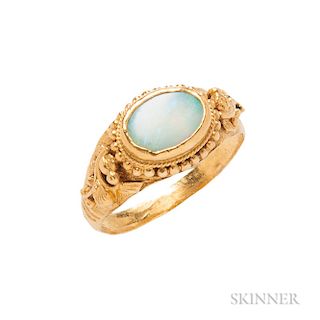 Antique High-karat Gold and Opal Ring