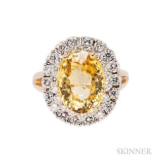 Yellow Sapphire and Diamond Ring, Oscar Heyman