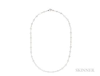 18kt White Gold and Rose-cut Diamond Necklace