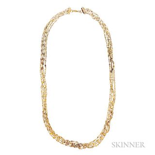 18kt Gold and Colored Diamond Briolette Necklace