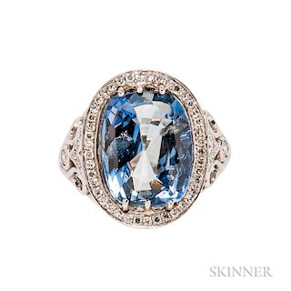 White Gold, Sapphire, and Diamond Ring