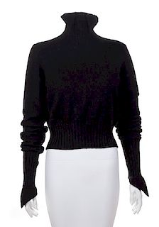 A Chanel Black Cashmere Sweater, No size.