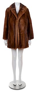 A Brown Mink Coat, No size.