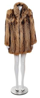 A Raccoon Fur Coat, Size small.