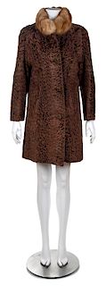 A Brown Persian Lamb Coat, No size.