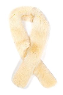 A White Fox Boa, 66" L x 3.25" W.