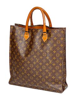 A Louis Vuitton Monogram Canvas Tote Bag, 15.5" H x 14.75" W x 4" D; Handle drop: 4.5".
