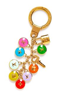 A Louis Vuitton Porte Cles Pastilles Multicolor Key Chain,    4" L.