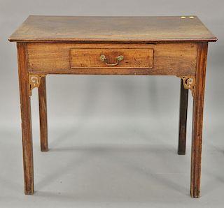 George II mahogany table with one drawer, 18th century.