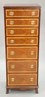 Lingerie chest with drop front secretaire. ht. 54 in., top: 14 1/2" x 20"