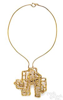 Bronze and gold plated Ibram Lassaw Necklace