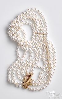 Akoya five-strand pearl necklace