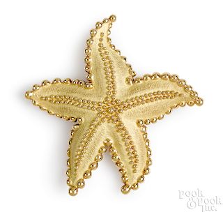 18K yellow gold Tiffany & Co. starfish brooch