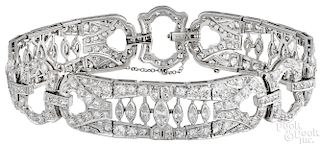 Platinum Art Deco diamond bracelet