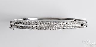14K white gold diamond bangle bracelet
