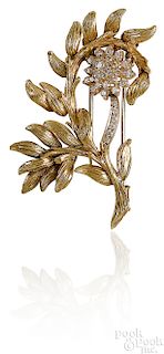 18K yellow gold David Webb flower brooch