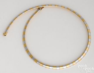 14K yellow and white gold Omega necklace