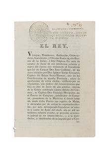 Carlos IV. Real Cédula sobre la Atribución de los Comisos. Aranjuez, 1795. Firma.