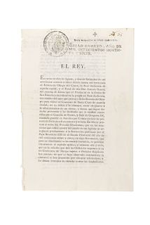 Carlos IV. Real Instrucción sobre que los Prelados Diocesanos de América e Islas Filipinas... San Lorenzo, 1797. Firma.