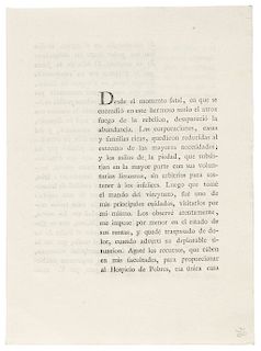 Apodaca. Petición de limosna para el Hospicio de Pobres. México 30 de septiembre de 1817.